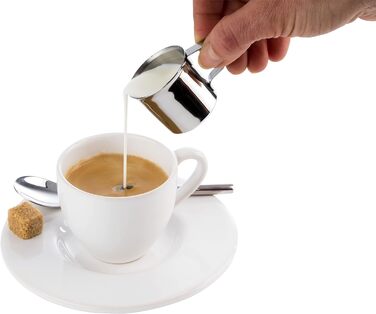 Набір глечиків для молока APS з 4 шт. , маленькі глечики для вершків для кави/молока, глечик для вершків, вміст 25 мл, одинарний з нержавіючої сталі