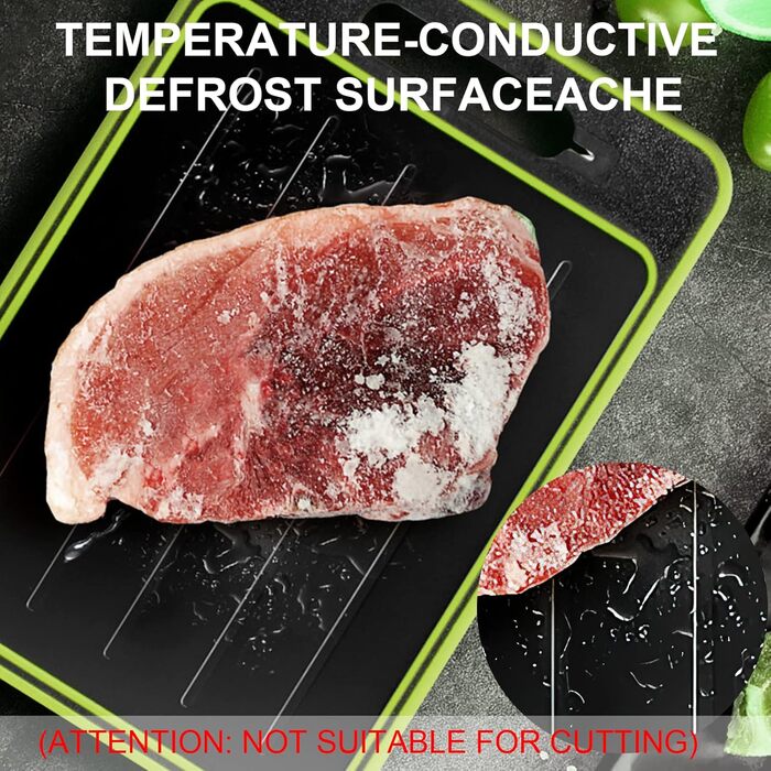 Разделочная доска с функцией размораживания Frost Away 36,5 х 25 см черный/зеленый HENGBIRD