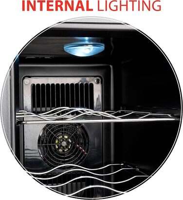 Винний холодильник до 18 пляшок чорний alpina