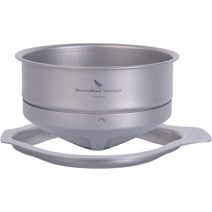 Безмежна подорож Титановий сітчастий фільтр для кави Pour Over Безпаперовий повільний крапельний кавовий фільтр Багаторазова крапельниця для кемпінгу на відкритому повітрі Ti6001P (підставка для фільтра та фільтра (M))