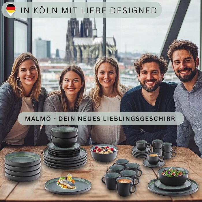 Кам&39яні миски для пасти 6 предметів, набір мисок для пасти на 6 осіб, набір мисок можна мити в посудомийній машині та використовувати в мікрохвильовій печі, велика багатофункціональна миска темно-сірого кольору 750 мл VALUE COLLECTION (Мальме, набір пос