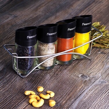 Набор для приправ 4x100 мл на подставке стекло Fissman