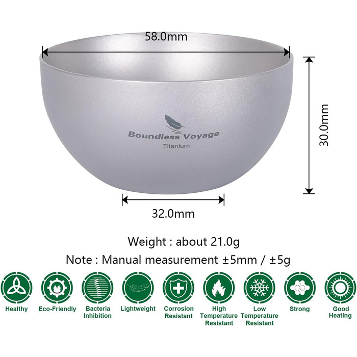 Титанові чаші для кемпінгу 2 шт. iBasingo