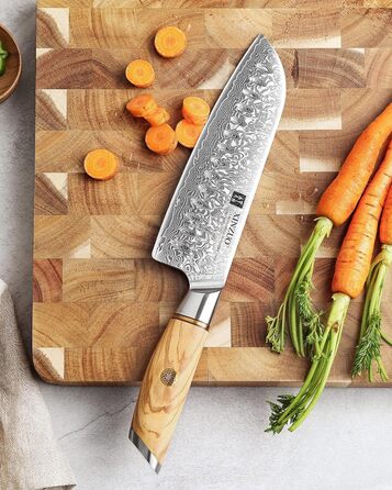 Нож сантоку 18,2 см, дамасская сталь Lan XINZUO