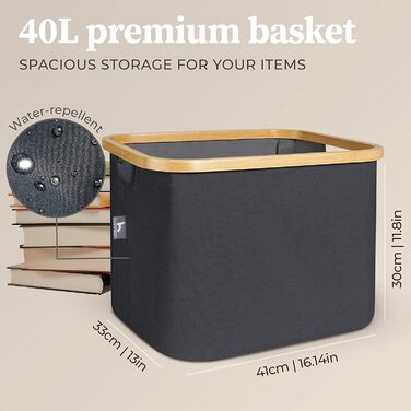 Кошики для зберігання, сумісні з IKEA Полиця KALLAX - Кошик для зберігання деревини Малий антрацит - Коробка для зберігання Полиця Кошик для зберігання - Паперовий ящик Кошик з фетру Складний кошик для білизни (40 л, темно-сірий)