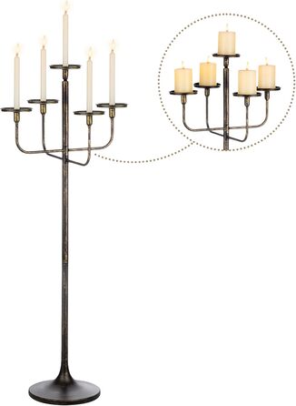 Чорний великий підсвічник висота 122 см, 5 кронштейнів Sziqiqi