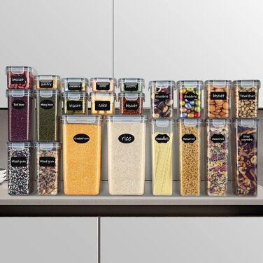 Контейнери для зберігання продуктів Hibisaws, 12 предметів, з кришками, контейнери для заморожування, харчові коробки, без BPA та 100 герметичні, прозорі, 6 x 1 л та 6 x 0,5 л, коробки для приготування їжі, набір Tupperware (1212)