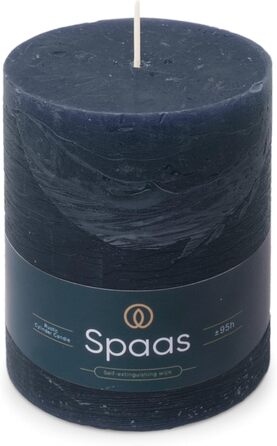 Свічка Spaas Rustic Pillar, 100/130 мм, 95 год, чорна (темно-синя)