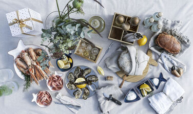 Блюдо для морепродуктів з 3 частин синє Sagaform