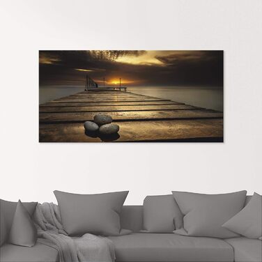 Настінний декор скляні картини настінна картина скляна картина цільна 40x40 см квадрат пляж море сонце карибський басейн природа пейзаж узбережжя схід сонця морський S7LE (Чорне море, 125Д x 50Ш см)