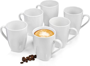 ПЕВЕЦ Белый столовый сервиз Bilgola, набор фарфоровой посуды из 30 предметов на 6 персон, набор тарелок округлого дизайна, обеденная тарелка (кофейная кружка 6 шт.)