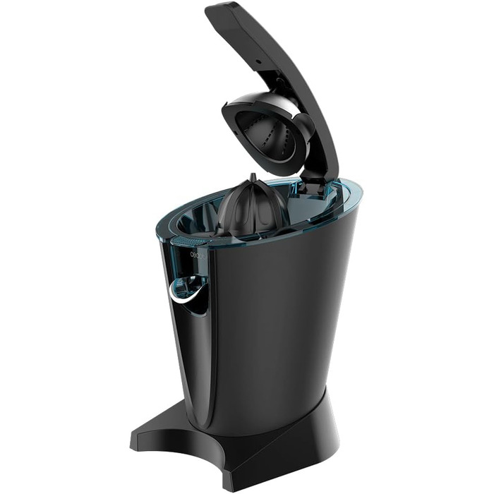 Соковижималка для цитрусових Cecotec Electric Arm 600 Steel. 600 Вт, ситечко з нержавіючої сталі, 2 знімні конуси, важіль, протикрапельна система, можна мити в посудомийній машині (чорний, EssentialVita Hyden)