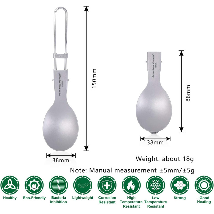 Титановая складная ложка Spork Вилка Набор На открытом воздухе Посуда для кемпинга Титановые столовые приборы Ланч-бокс Набор столовых приборов и столовые приборы для путешествий Ti1026T (складная ложка )
