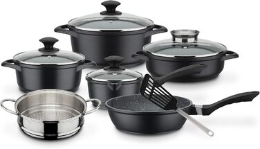 Набір кухонного посуду,  10 предметів, чорний Gourmet Granite GSW