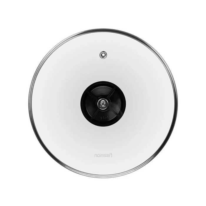 Кришка Fissman 28 см зі сталевим обідком, колір ЧОРНИЙ скло (19894)