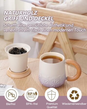 Чайная кружка с крышкой и ситечком, 420 мл Zens