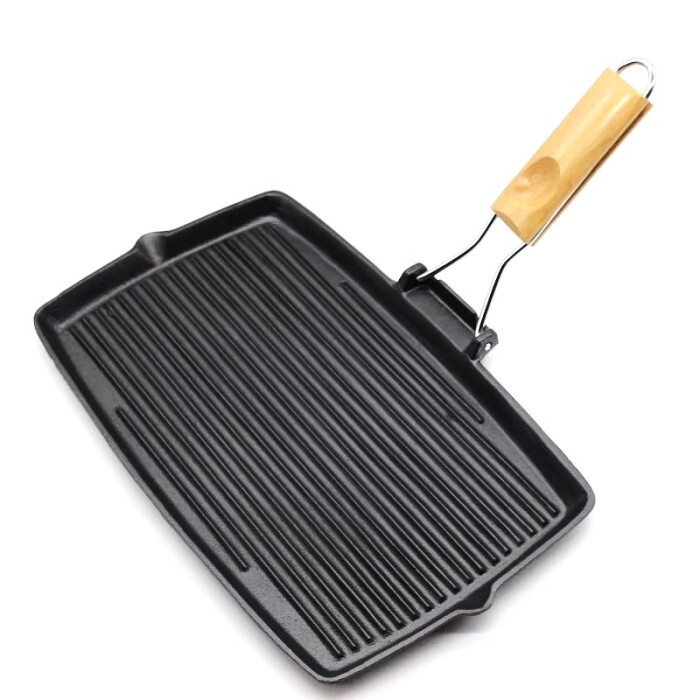 Чугунная гриль-сковорода с ручкой 36,5х24,5х3 см GRILLI 777175 Код: 012698