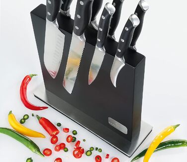 Магнітний ножовий блок, двосторонній, надзвичайно сильний магніт, твердий чорний лакований гумове дерево Каучукове дерево чорний, 78145