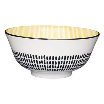 Миска Kitchen Craft YELLOW STRIPE, кераміка, діам. 16 см, 500 мл