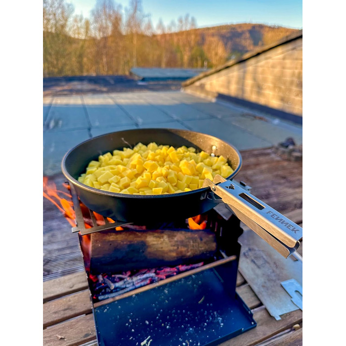 Хобо Преміум Складана вулична плита з термостійкої нержавіючої сталі XL-набір з багатьма аксесуарами Зроблено в Німеччині (титанові плоскогубці)