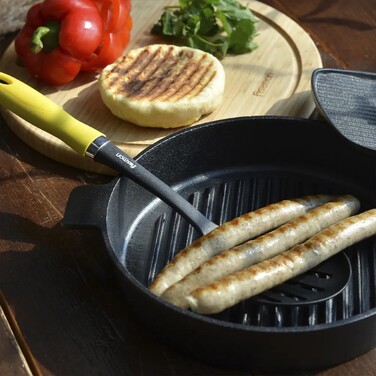 Круглая сковорода-гриль Fissman 26x5 см с боковыми ручками (4072)