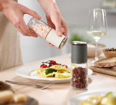 Млин для солі та перцю, набір 2 предмети, чорний/сірий Duo Joseph Joseph