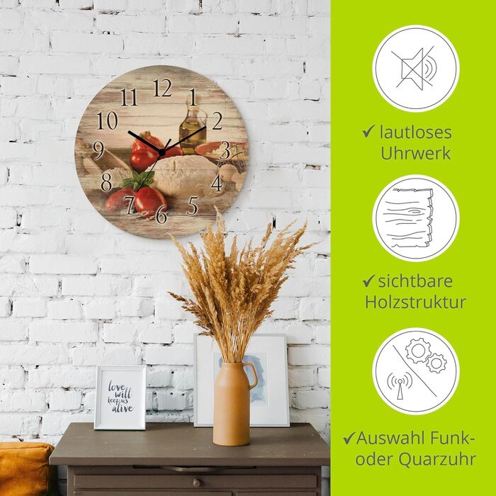 Настінний годинник з дерева 30 см ARTLAND