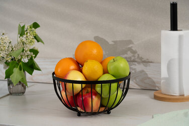 ARDESTO Кошик Midori 25х25х13см, металл, дерево, чорний