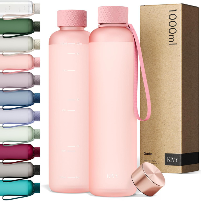 Пляшка для води 1 л тританова, рожева KIVY