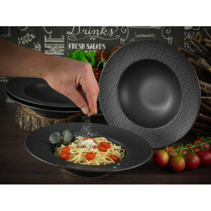 Серія Slate чорний, набір посуду, 16 предметів (набір тарілок 4 шт. и), 20539