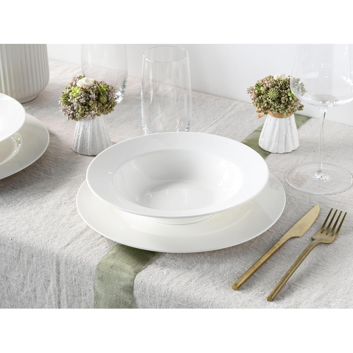 Набір тарілок на 6 персон, 12 предметів, білий Fleur Royal Creatable