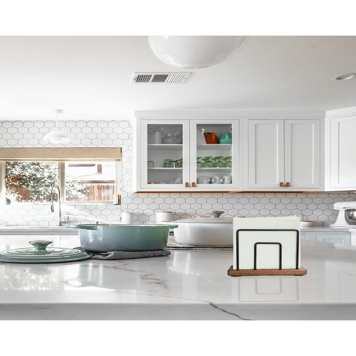 Тримач для серветок з металу та дерева Hosmore