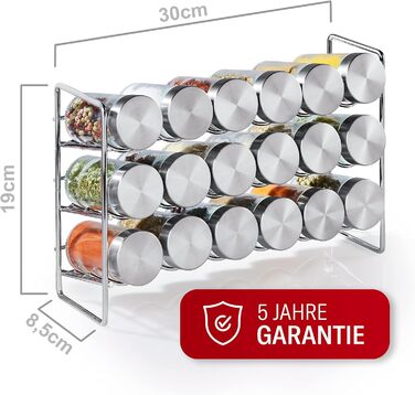 Набір з 18 баночок для спецій зі стійкою 30 x 8,5 х 19 см на 3 полиці Vomeno