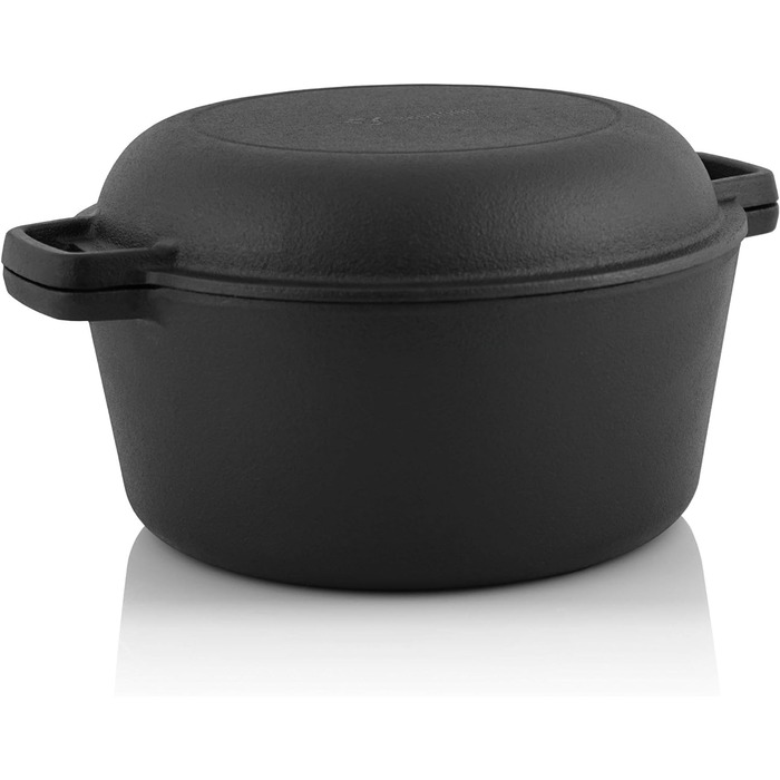 Казан чавунний 6,8 л з кришкою BBQ-Toro