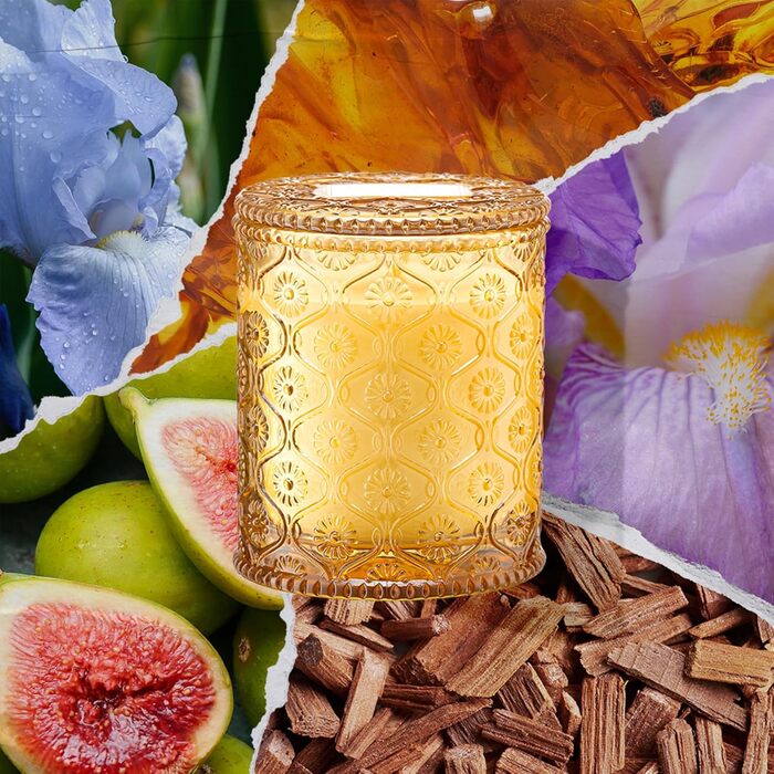 Ароматна свічка La Jole Muse у скляній свічці, подарунок для жінок, ароматичні свічки з сандаловим деревом для дому, час горіння 55 годин, 170 г. (Сандалове дерево та пачулі)