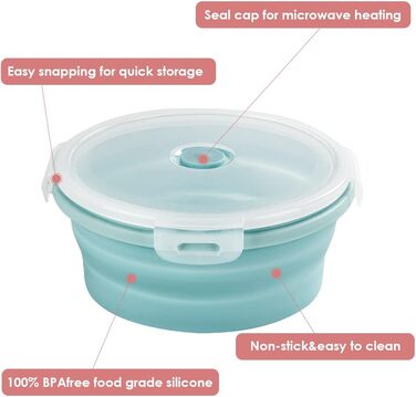 Круглі силіконові складні контейнери для зберігання 4 шт Virklyee