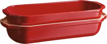 Форма для випікання хліба прямокутна, керамічна, 39x16,5x15 см червона Emile Henry