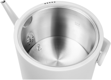 CATLER Електрочайник 0.6л, Strix, заварник, нерж. сталь, підтримка температури, сенс. керув., білий