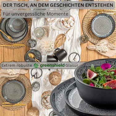 Кам&39яні миски для пасти, 6 предметів, набір мисок для пасти на 6 осіб, набір мисок, придатний для миття в посудомийній машині та мікрохвильовій печі, велика багатофункціональна миска темно-сірого кольору 750 мл VALUE COLLECTION (Сідней, набір посуду з 2