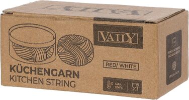 Шпагат для мяса, птиці, ковбаси в дозаторі, 2 клубка по 100 м, червоно-білий Vaily