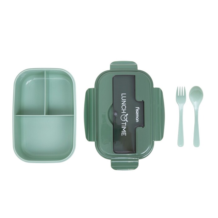 Ланч-бокс з трьома відділенням 21,5 х 15 х 8 см 1100 зелений Fissman