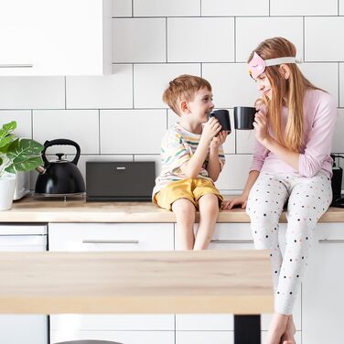 Хлібниця з нержавіючої сталі 34,5 х 23,5 х 20,5 см чорний Relaxdays