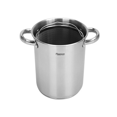 Каструля Fissman CAPELLINI зі вставкою-пароваркою та скляною кришкою16x21 см 3,5 л нержавіюча сталь (5369)