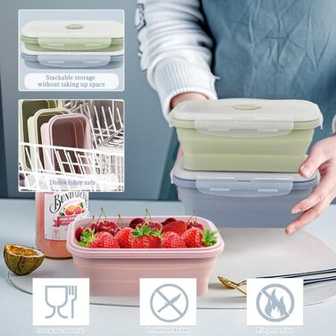 Складаний ланч-бокс 3 шт 550 мл VAIAV