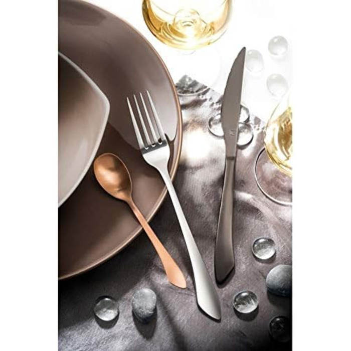 Набор столовых приборов на 4 персоны Столовые приборы с PVD-покрытием матовые в винтажном стиле Набор столовых приборов на 4 персоны нержавеющая сталь 18/0 матовый 4 шт. столовая вилка, столовый нож, столовая ложка и чайная ложка (нержавеющая сталь, 24 шт