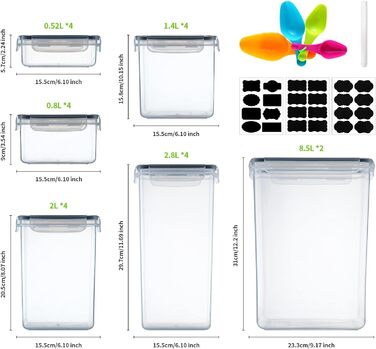 Контейнери для зберігання продуктів Hibisaws, 12 предметів, з кришками, контейнери для заморожування, коробки для продуктів, без BPA та 100 герметичні, прозорі, 6 x 1 л та 6 x 0,5 л, коробки для приготування їжі, набір Tupperware (22)