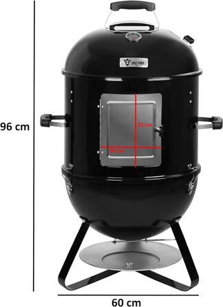 Бочка для барбекю 3 в 1, чорний, 47 см BBQ-Toro