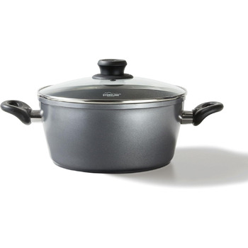 Каструля 7 л алюмінієва зі скляною кришкою 28 см STONELINE