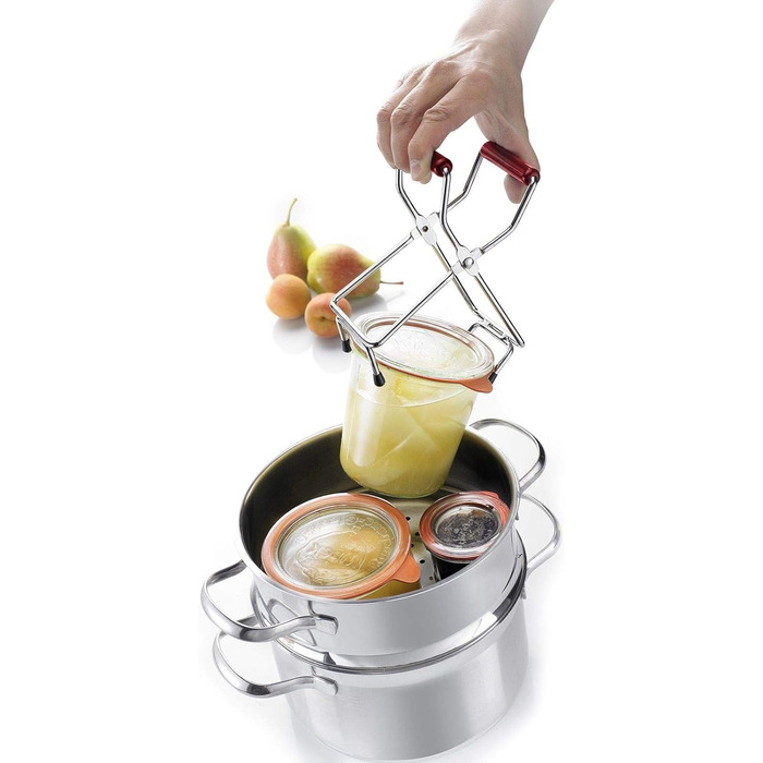 Набір Westmark, 2 шт. 1 відкривач гвинтової кришки 1 підйомник скла, високоякісний пластик/сталь, Vacumex, сріблястий/червоний, 105322E6 Установчий гвинтовий відкривач кришки підйомник скла