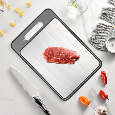 Дошка для розморожування та нарізання 36,5 х 25 см, білий/сірий SMELEYOU